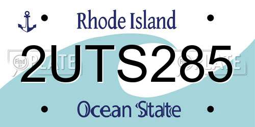 2UTS285 Rhode Island License Plate