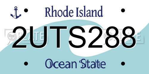 2UTS288 Rhode Island License Plate