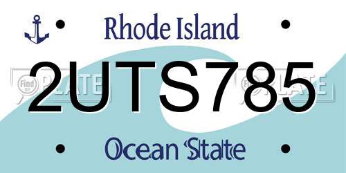 2UTS785 Rhode Island License Plate