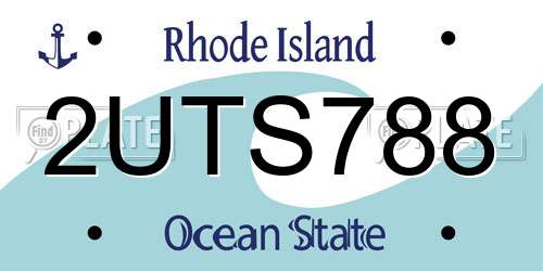 2UTS788 Rhode Island License Plate