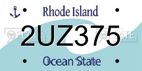 2UZ375 Rhode Island License Plate