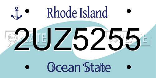 2UZ5255 Rhode Island License Plate