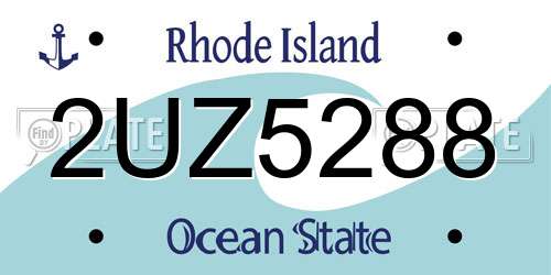 2UZ5288 Rhode Island License Plate