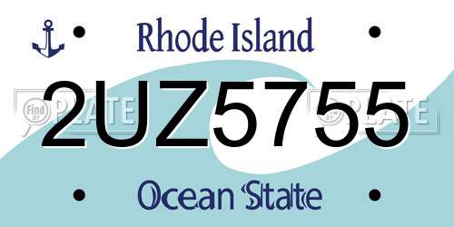 2UZ5755 Rhode Island License Plate