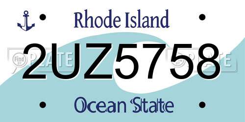 2UZ5758 Rhode Island License Plate