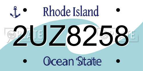 2UZ8258 Rhode Island License Plate