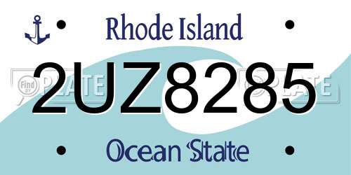 2UZ8285 Rhode Island License Plate