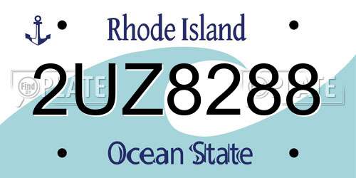 2UZ8288 Rhode Island License Plate