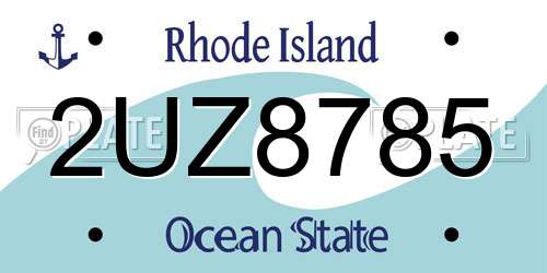 2UZ8785 Rhode Island License Plate