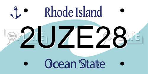 2UZE28 Rhode Island License Plate