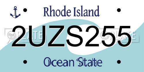 2UZS255 Rhode Island License Plate