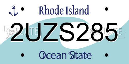 2UZS285 Rhode Island License Plate