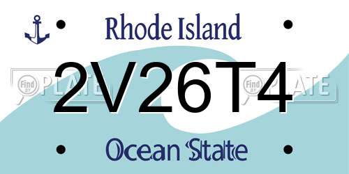 2V26T4 Rhode Island License Plate