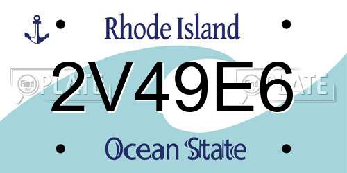 2V49E6 Rhode Island License Plate
