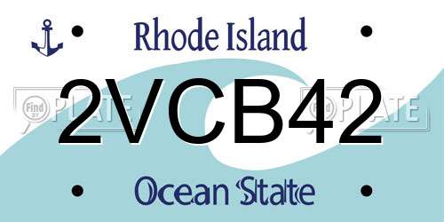 2VCB42 Rhode Island License Plate