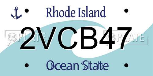 2VCB47 Rhode Island License Plate