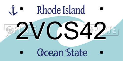 2VCS42 Rhode Island License Plate