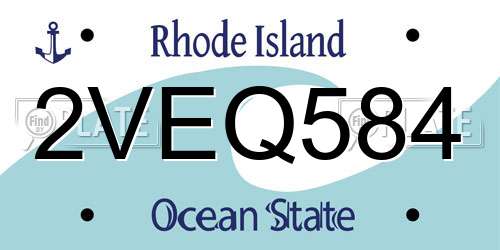 2VEQ584 Rhode Island License Plate