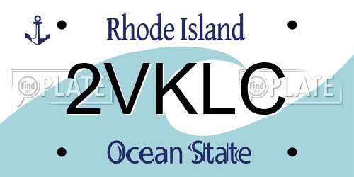 2VKLC Rhode Island License Plate