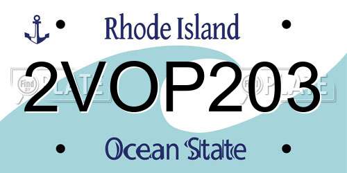 2VOP203 Rhode Island License Plate