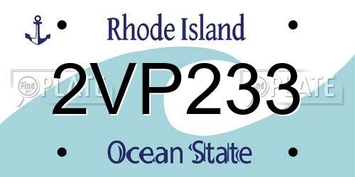 2VP233 Rhode Island License Plate