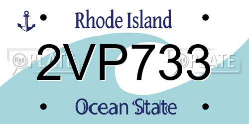 2VP733 Rhode Island License Plate