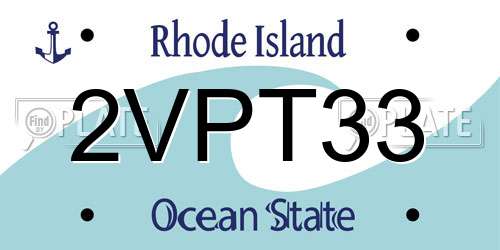 2VPT33 Rhode Island License Plate