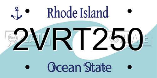 2VRT250 Rhode Island License Plate
