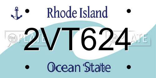 2VT624 Rhode Island License Plate