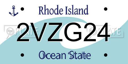 2VZG24 Rhode Island License Plate