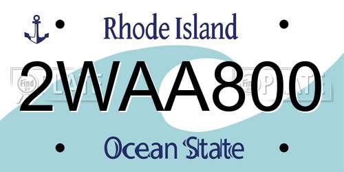 2WAA800 Rhode Island License Plate