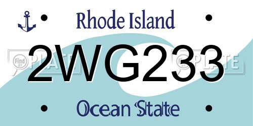 2WG233 Rhode Island License Plate