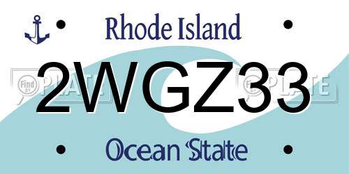 2WGZ33 Rhode Island License Plate