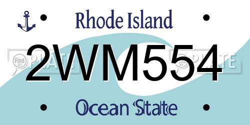 2WM554 Rhode Island License Plate
