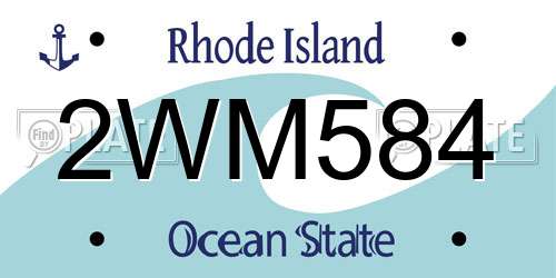 2WM584 Rhode Island License Plate