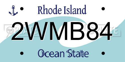 2WMB84 Rhode Island License Plate