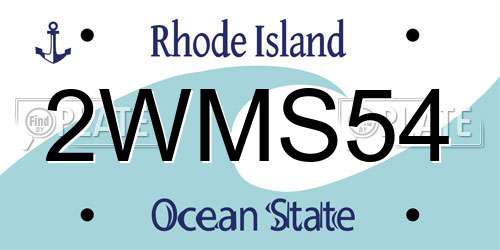 2WMS54 Rhode Island License Plate