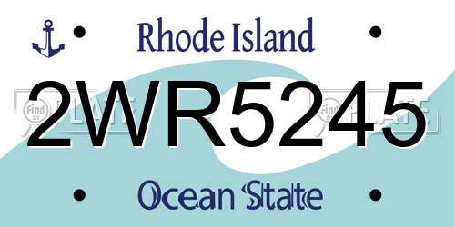 2WR5245 Rhode Island License Plate