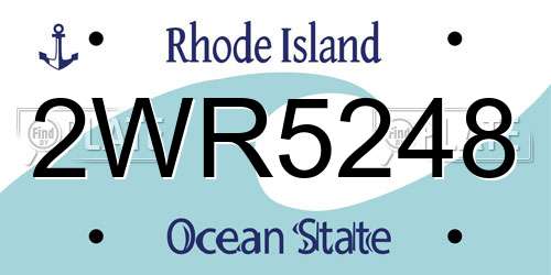 2WR5248 Rhode Island License Plate