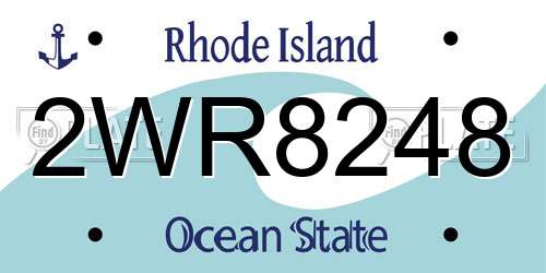2WR8248 Rhode Island License Plate
