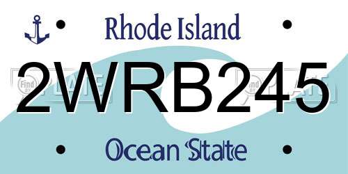 2WRB245 Rhode Island License Plate