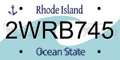 2WRB745 Rhode Island License Plate