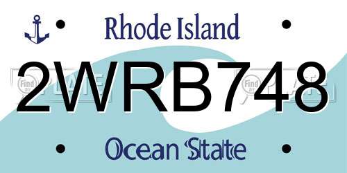 2WRB748 Rhode Island License Plate