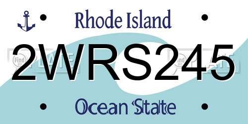 2WRS245 Rhode Island License Plate