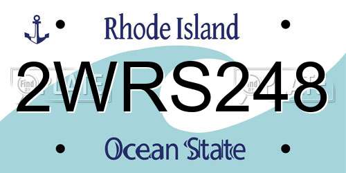 2WRS248 Rhode Island License Plate