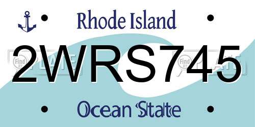 2WRS745 Rhode Island License Plate