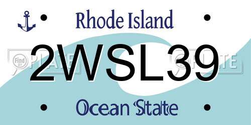 2WSL39 Rhode Island License Plate