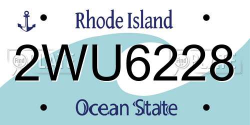 2WU6228 Rhode Island License Plate