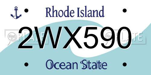 2WX590 Rhode Island License Plate