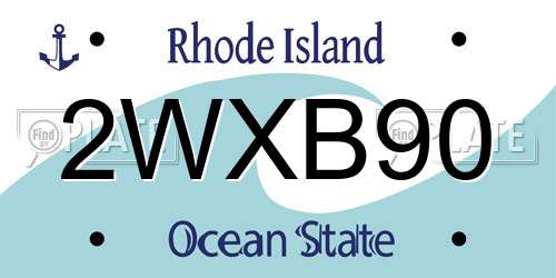 2WXB90 Rhode Island License Plate